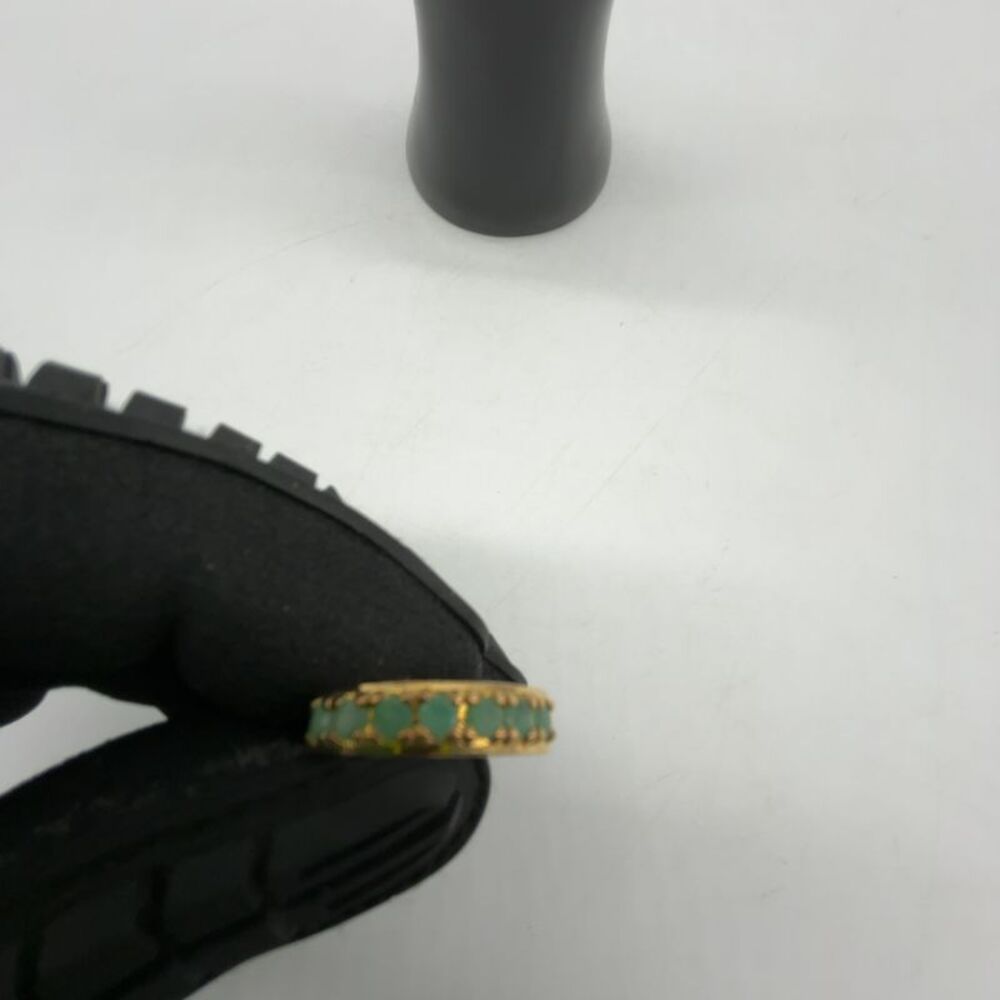 Unknown Factory Silver Gold Plated Emerald Ring